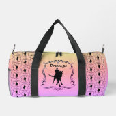 ドレスセージ馬及びライダーシルエットパーソナライズされた ダッフルバッグ (裏面)