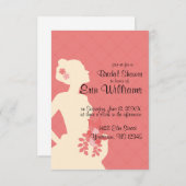 ドレスダイヤモンドの花嫁ブライダルシャワー招待 招待状 (正面/裏面)