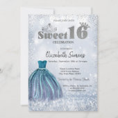 ドレスティアラ紙吹雪プリンセス《写真》ぼけ味スウィート16 招待状 (正面)