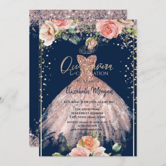 ドレスティアラ、ダイアモンズバラブルーキンセアニラ 招待状 (正面/裏面)