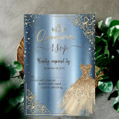 ドレスティアラ、ダイアモンズブルーメタリックRSVP 招待状