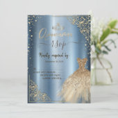 ドレスティアラ、ダイアモンズブルーメタリックRSVP 招待状 (スタンド正面)