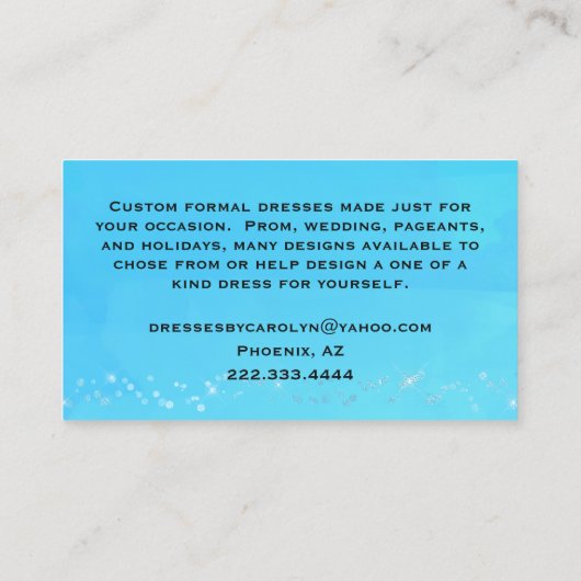 ドレステーラファンシーーきらびやかな名刺 名刺 (裏面)