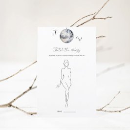 ドレスディスコボールブライダルシャワーゲームのスケッチ