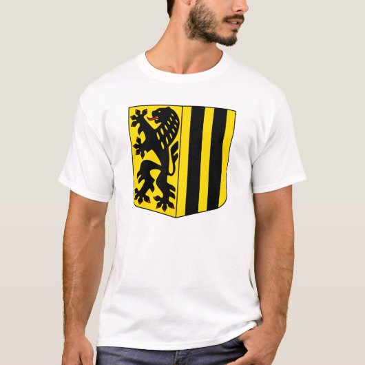 ドレスデンのコートはドイツ公式ザクセン記号を武装させます Tシャツ (正面)