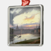 ドレスデンの夕暮れ（ドイツの風景） メタルオーナメント (左)