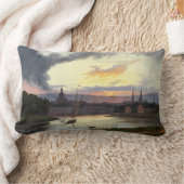 ドレスデンの夕暮れ(ドイツの風景) ランバークッション (ブランケット)