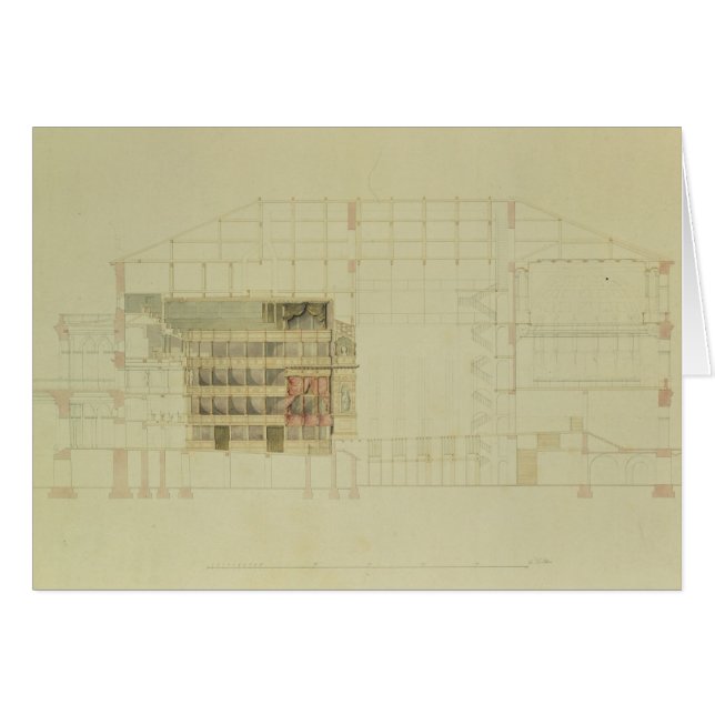 ドレスデンの王室のな劇場、c.1838のために計画して下さい (正面横)