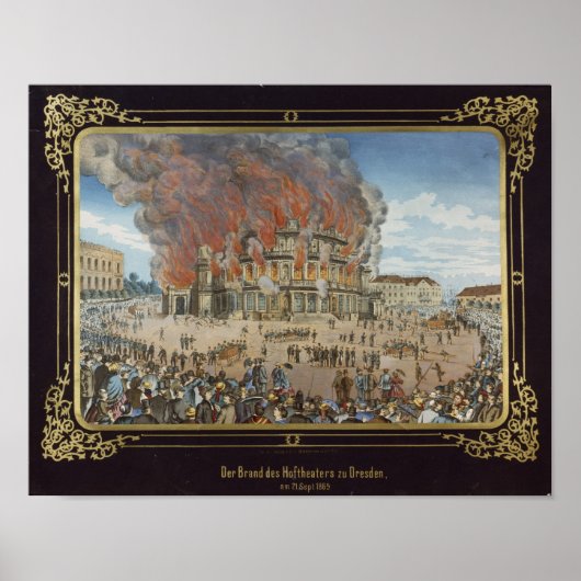 ドレスデンの王室の劇場での火災 ポスター (正面)
