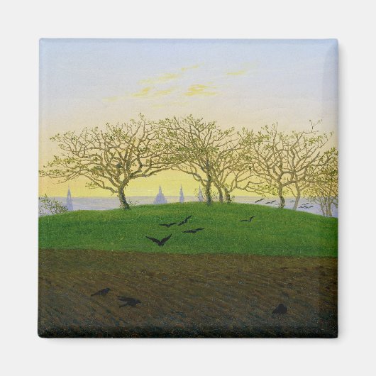 ドレスデンの近くの丘と耕作地 マグネット (正面)