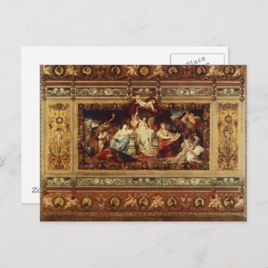 ドレスデンオペラでカーテンのために設計して下さい ポストカード (正面/裏面)