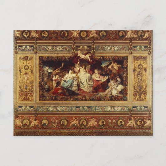 ドレスデンオペラでカーテンのために設計して下さい ポストカード (正面)