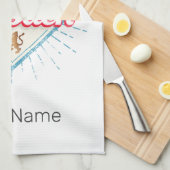 ドレスデンドイツザクセンレトロスカイラインヴィンテージ キッチンタオル (四つ折り)