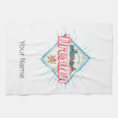 ドレスデンドイツザクセンレトロスカイラインヴィンテージ キッチンタオル (横)