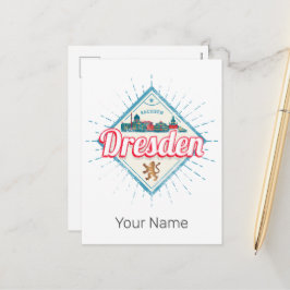 ドレスデンドイツザクセンレトロスカイラインヴィンテージ シーズンポストカード