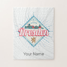 ドレスデンドイツザクセンレトロスカイラインヴィンテージ ジグソーパズル