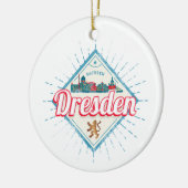 ドレスデンドイツザクセンレトロスカイラインヴィンテージ セラミックオーナメント (左)