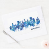 ドレスデンドイツスカイラインブルー 長方形シール (封筒)