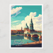 ドレスデンドイツヴィンテージ旅行イラストレーション ポストカード (正面)