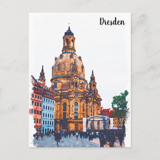 ドレスデンドイツFrauenkircheシティビュー ポストカード (正面)