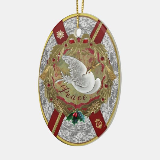 ドレスデンノルマンディーピースドーブオーナメント セラミックオーナメント (左)