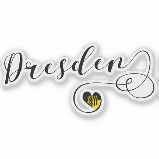 ドレスデンハート国旗 シール (正面)