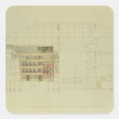 ドレスデン王室の劇場の計画， c.1838 スクエアシール (正面)