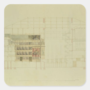 ドレスデン王室の劇場の計画, c.1838 スクエアシール