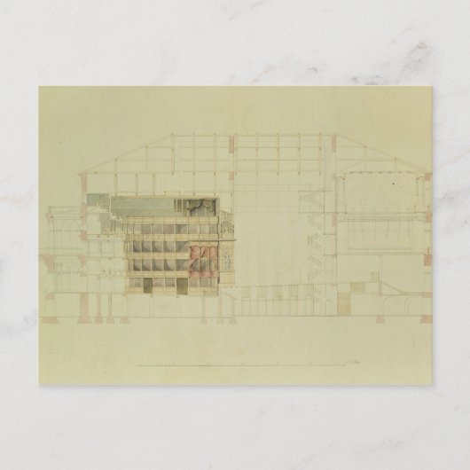 ドレスデン王室の劇場の計画, c.1838 ポストカード (正面)