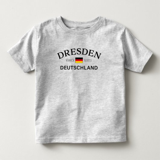 ドレスデン ドイツ 座標 ドイツ語 トドラーTシャツ (正面)