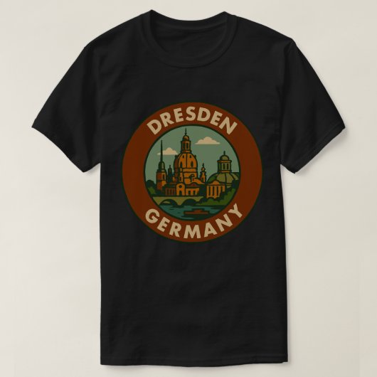 ドレスデン ドイツ 街並み アート Tシャツ (デザイン正面)
