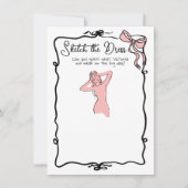 ドレスハンド引き弓のブライダルシャワーゲームをスケッチ 招待状 (正面)