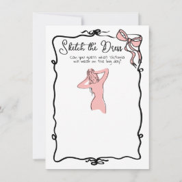 ドレスハンド引き弓のブライダルシャワーゲームをスケッチ 招待状