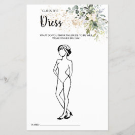 ドレスハーブブライダルシャワーゲームカードを推測 チラシ