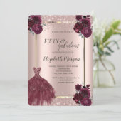 ドレスバラ金ゴールド紙吹雪ブルゴーニュバラ50th 招待状 (スタンド正面)