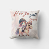 ドレスパーソナライズされたセージライダーホースガール クッション (正面)
