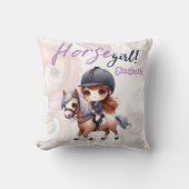 ドレスパーソナライズされたセージライダーホースガール クッション (正面)