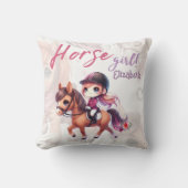 ドレスパーソナライズされたセージライダーホースガール クッション (正面)