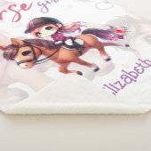 ドレスパーソナライズされたセージライダーホースガール シェルパブランケット (3/4)