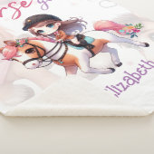 ドレスパーソナライズされたセージライダーホースガール シェルパブランケット (3/4)