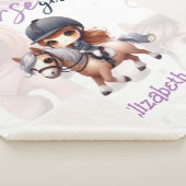 ドレスパーソナライズされたセージライダーホースガール シェルパブランケット (3/4)