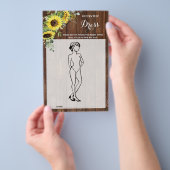 ドレスヒマワリブライダルシャワーゲームカード チラシ (ハンドル)