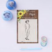 ドレスヒマワリブライダルシャワーゲームカード チラシ (シングル)