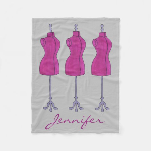 ドレスフォームパーソナライズされたファッションデザインマネキン フリースブランケット (正面)