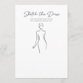 ドレスブライダルシャワーゲームカードのスケッチ 招待状 (正面)