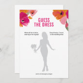 ドレスブライダルシャワーゲームカードフローラ 招待状 (正面/裏面)