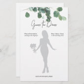 ドレスブライダルシャワーゲームユーカリの葉 (正面/裏面)