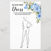 ドレスブライダルシャワーブルーゲームカードを推測 チラシ (正面)