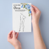 ドレスブライダルシャワーブルーゲームカードを推測 チラシ (ハンドル)