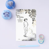 ドレスブラックバラBridalShowerゲームカード チラシ (シングル)